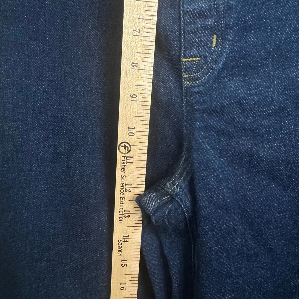 Spanx Wide Leg Jeans Raw Indigo High Rise Pull On Denim 20547T Large Long